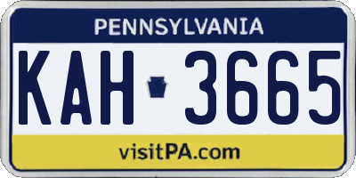 PA license plate KAH3665