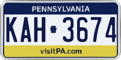 PA license plate KAH3674