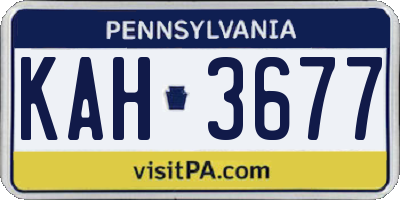 PA license plate KAH3677