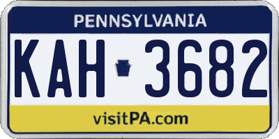 PA license plate KAH3682