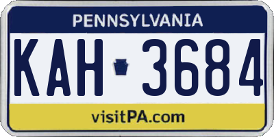 PA license plate KAH3684