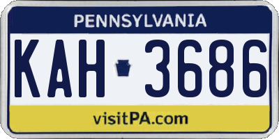 PA license plate KAH3686