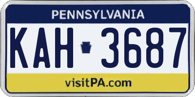 PA license plate KAH3687