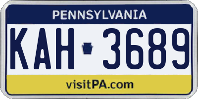 PA license plate KAH3689