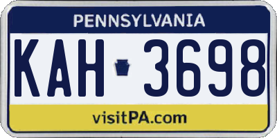 PA license plate KAH3698