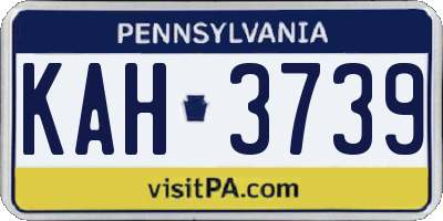 PA license plate KAH3739