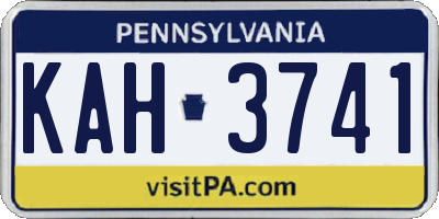 PA license plate KAH3741
