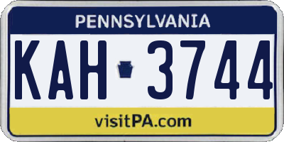 PA license plate KAH3744