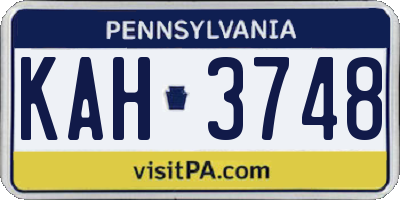 PA license plate KAH3748