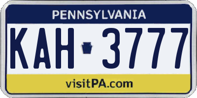 PA license plate KAH3777