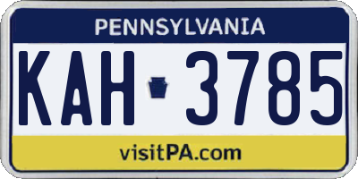 PA license plate KAH3785