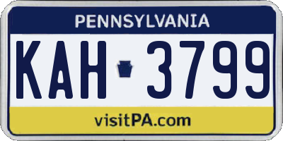 PA license plate KAH3799