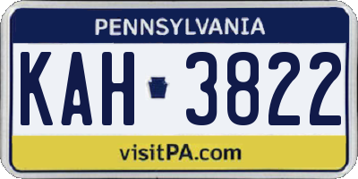 PA license plate KAH3822