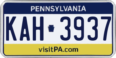 PA license plate KAH3937