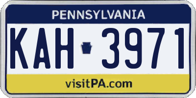 PA license plate KAH3971