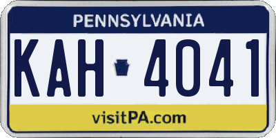PA license plate KAH4041