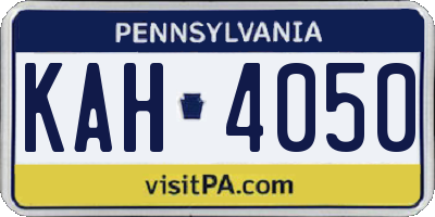 PA license plate KAH4050