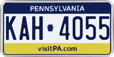 PA license plate KAH4055