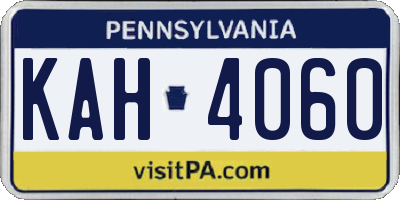 PA license plate KAH4060