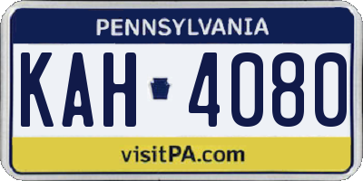 PA license plate KAH4080