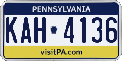 PA license plate KAH4136