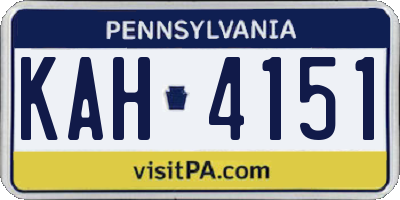 PA license plate KAH4151