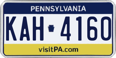 PA license plate KAH4160