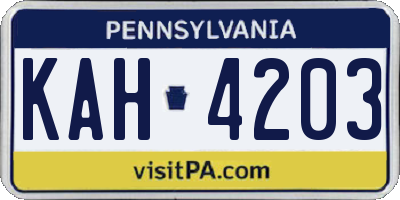 PA license plate KAH4203