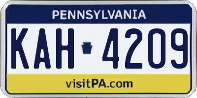 PA license plate KAH4209