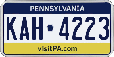 PA license plate KAH4223