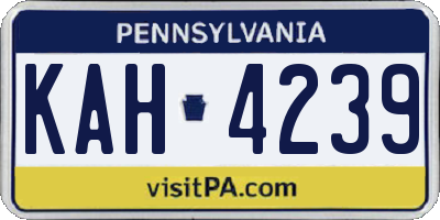 PA license plate KAH4239