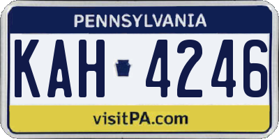 PA license plate KAH4246
