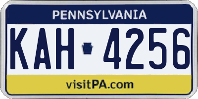 PA license plate KAH4256
