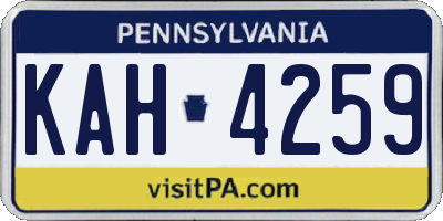 PA license plate KAH4259