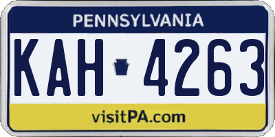 PA license plate KAH4263