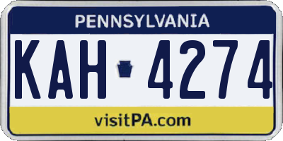 PA license plate KAH4274