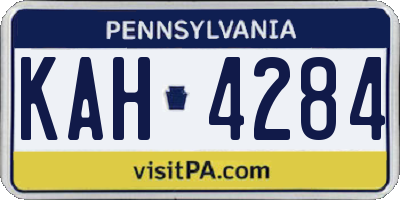 PA license plate KAH4284