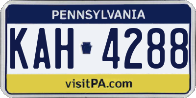 PA license plate KAH4288