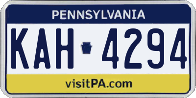 PA license plate KAH4294
