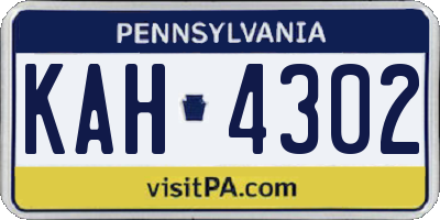 PA license plate KAH4302