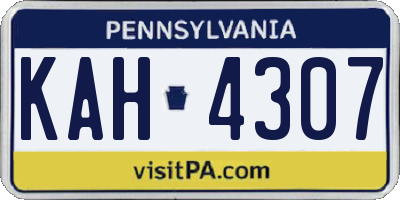 PA license plate KAH4307
