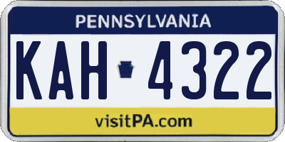PA license plate KAH4322