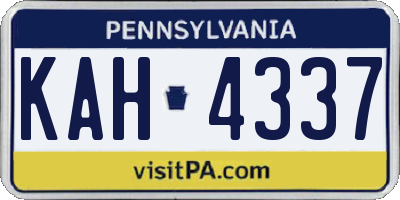 PA license plate KAH4337