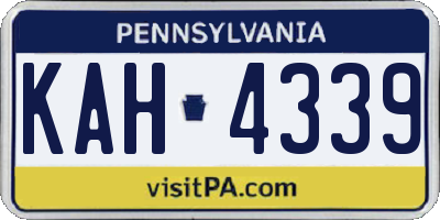 PA license plate KAH4339