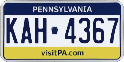 PA license plate KAH4367