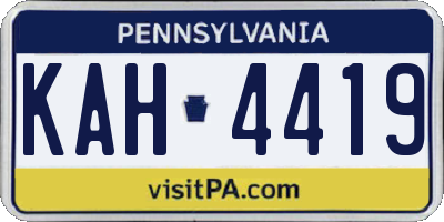 PA license plate KAH4419