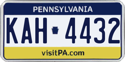 PA license plate KAH4432