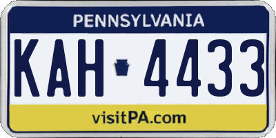 PA license plate KAH4433