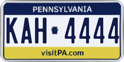 PA license plate KAH4444