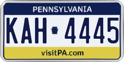 PA license plate KAH4445